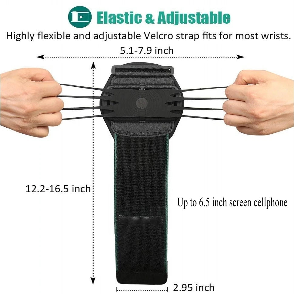 Wristband Phone Holder for iPhone Running 4"-6.5" Inch Universal Sports Armband for Samsung Xiaomi OPPO Cycling Gym Arm Band Bag