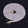 Bubble Letter 1 Row Tennis Chain Zircon Necklace Hip Hop Jewelry Gold Color Copper Material Men Rock Link 18inch 20inch