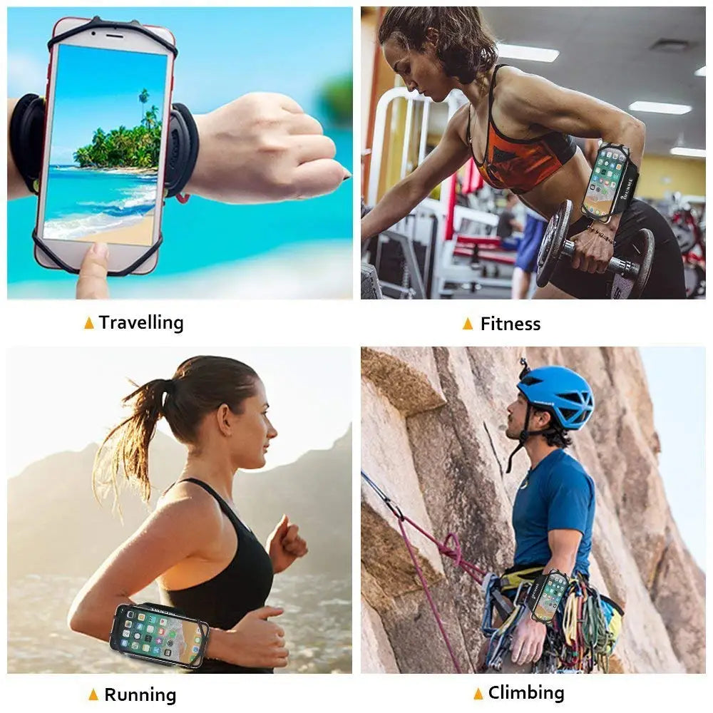 Wristband Phone Holder for iPhone Running 4"-6.5" Inch Universal Sports Armband for Samsung Xiaomi OPPO Cycling Gym Arm Band Bag