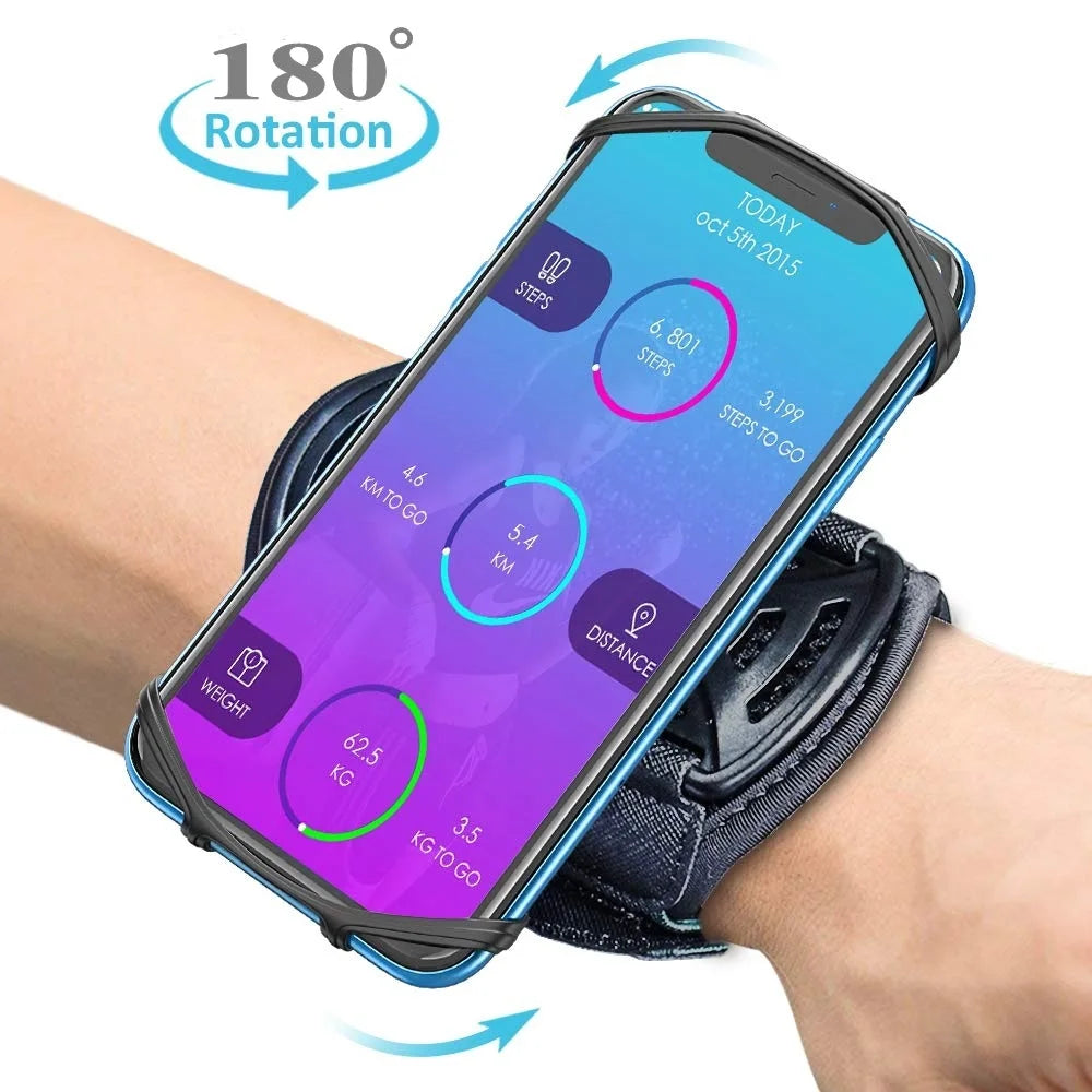Wristband Phone Holder for iPhone Running 4"-6.5" Inch Universal Sports Armband for Samsung Xiaomi OPPO Cycling Gym Arm Band Bag