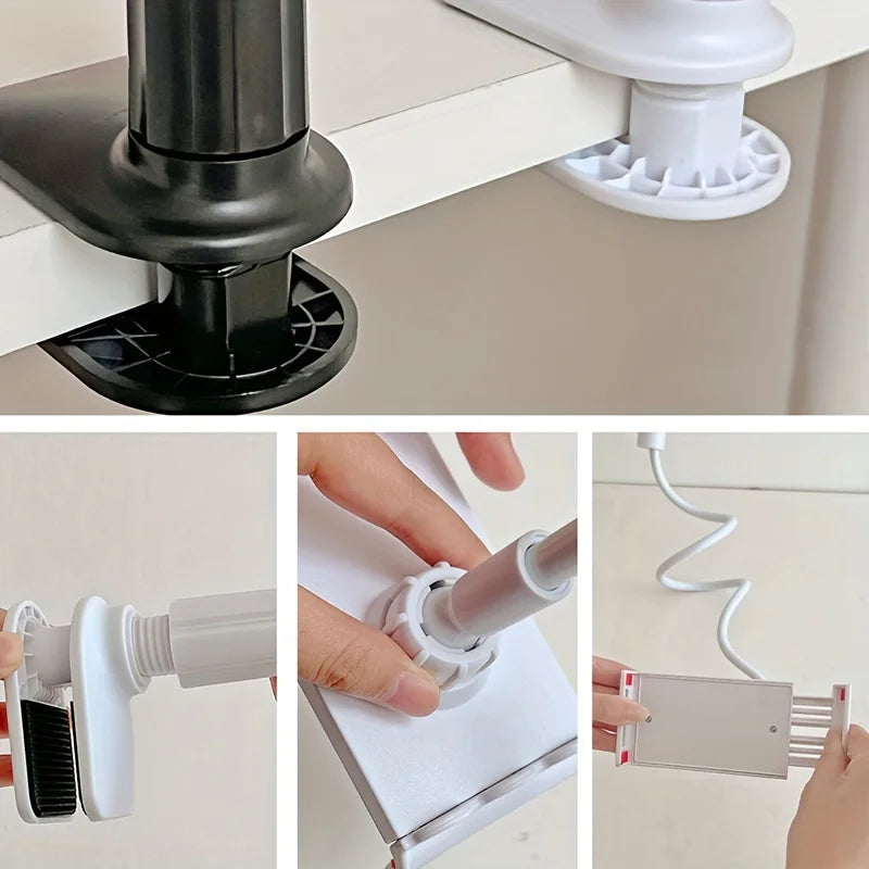 360 Degree Rotating Tablet Phone Holder Spiral Base, Suitable for Beds, Headboards, Desks, Long Arm Phone Tablet Holder