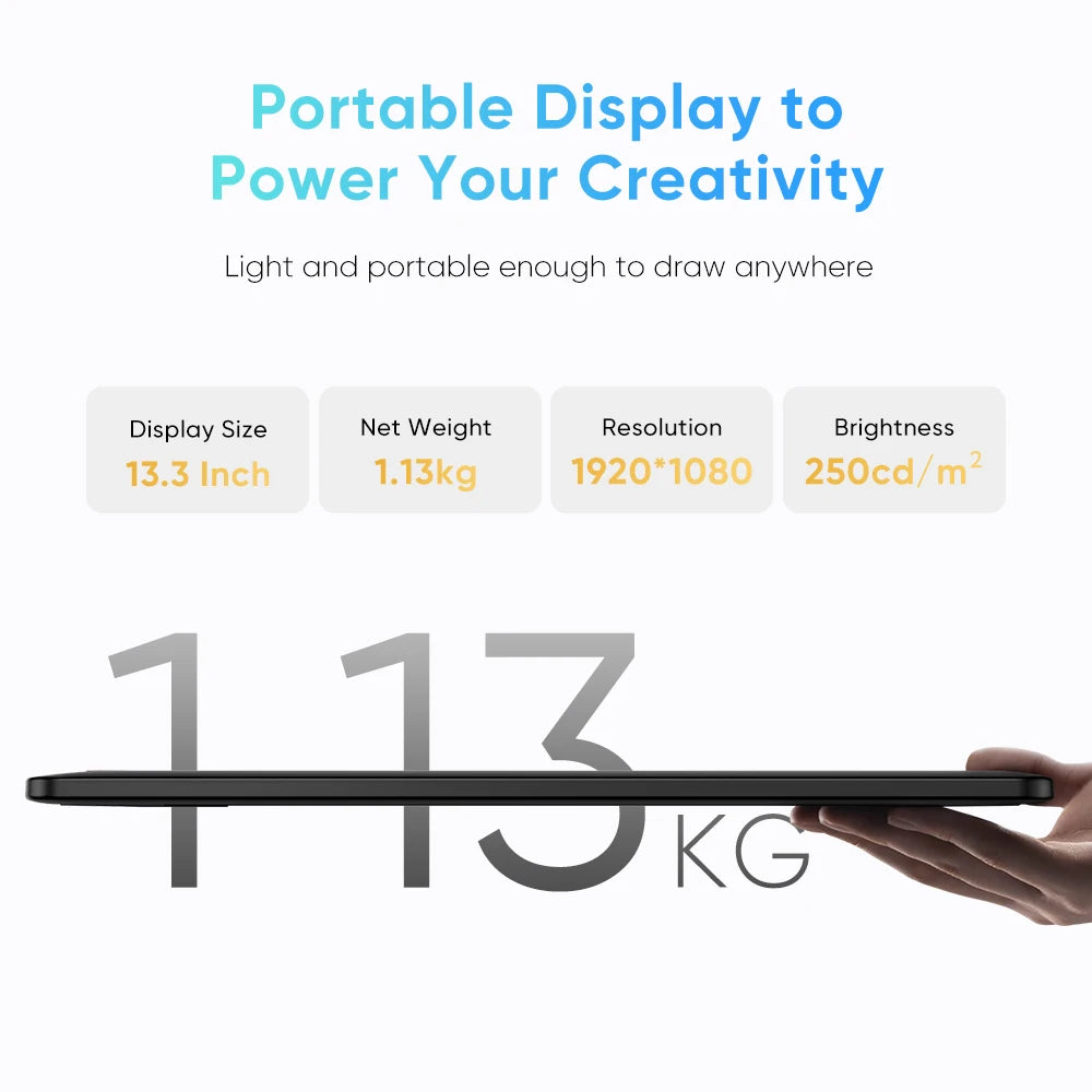 XPPen Artist 13.3 Pro V2 Graphics Tablet Drawing Monitor 13.3" Pen Display Animation Art Design Battery-free Stylus 16K Levels